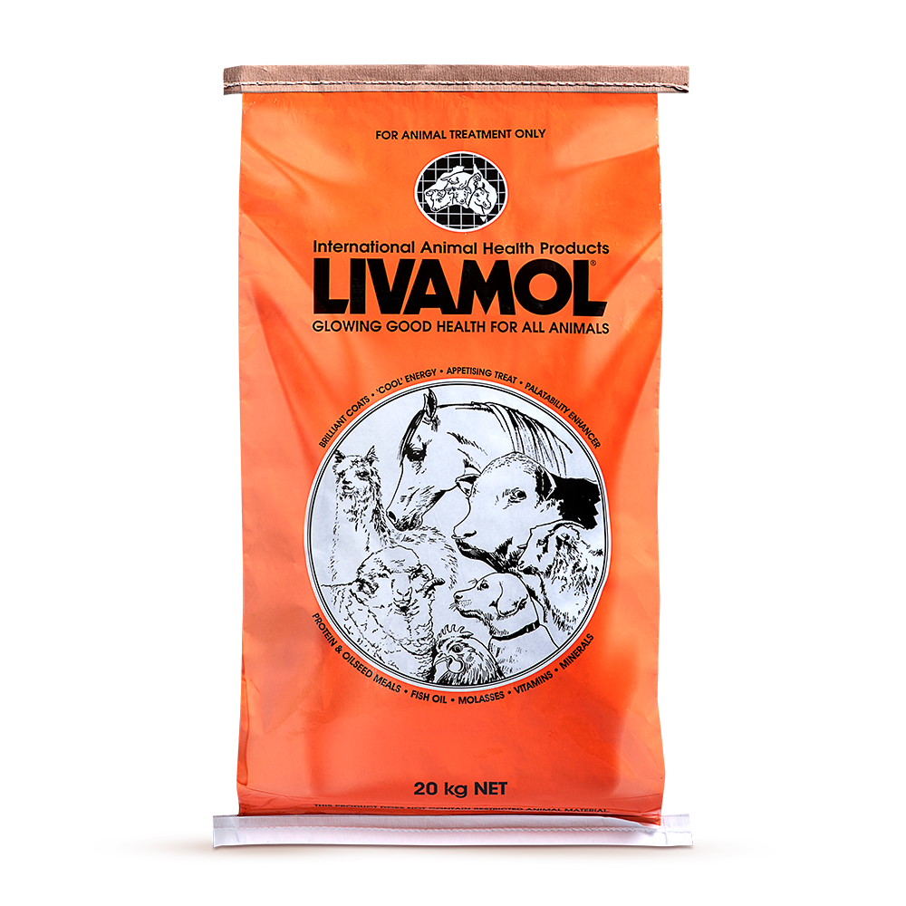 Livamol 20kg Horse Nutritional Supplement in Orange Bag
